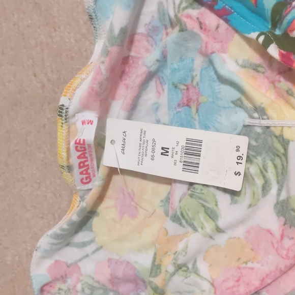 Garage floral strapless peplum top - brand new - Picture 2 of 2